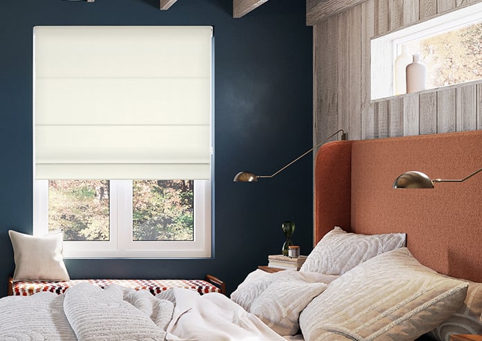 Akoya Faux Silk, Lustre Chalk - Motorised Roman Blind - Image 3